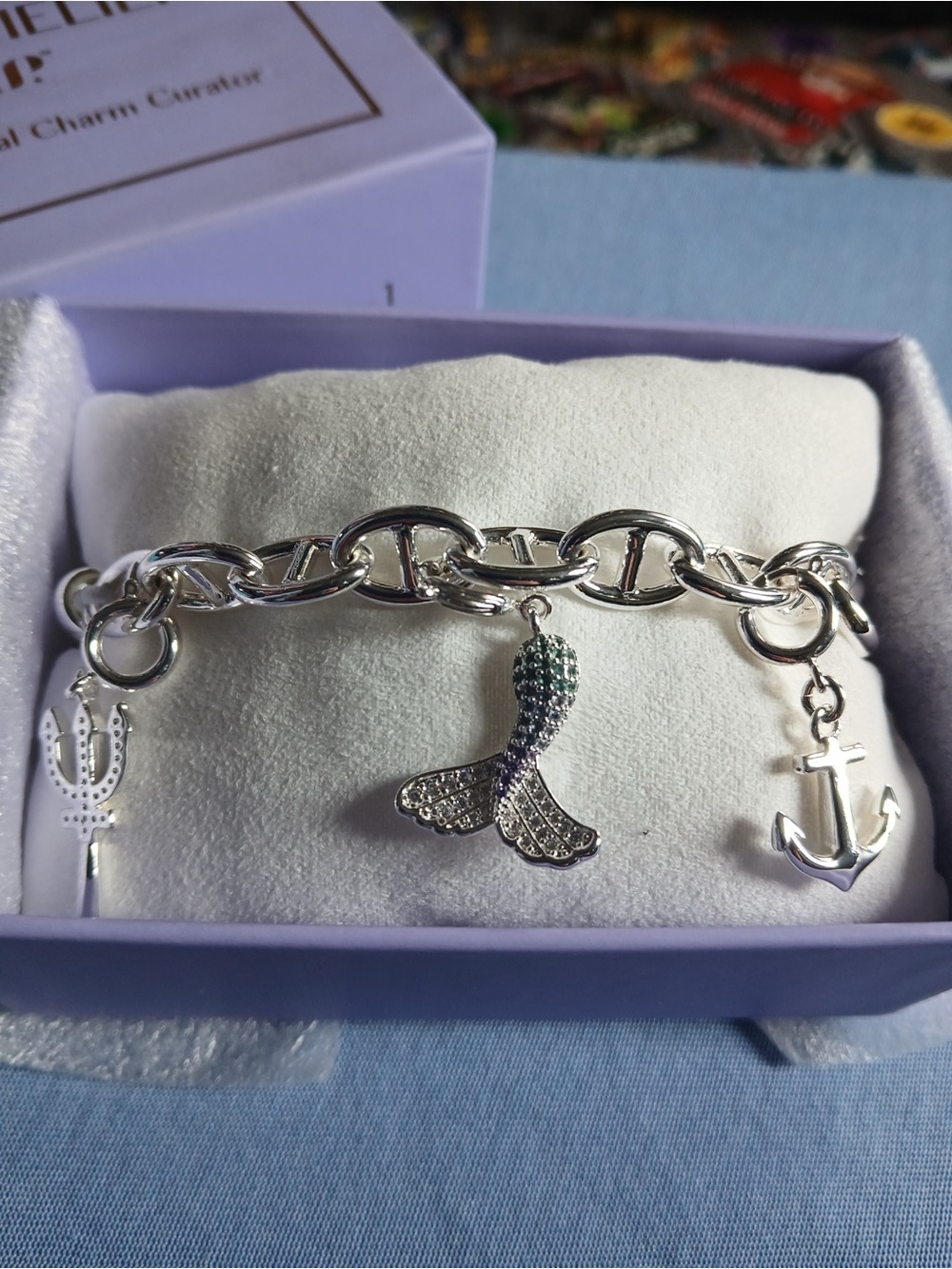 Bomb Party Silver-Tone Mermaid Tail Charm Bracelet for Women